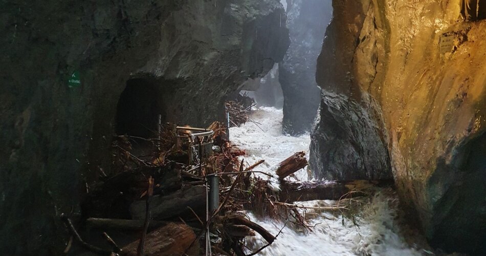 Blick auf Unwetterschäden in der Partnachklamm Garmisch-Partenkirchen | © Markt Garmisch-Partenkirchen/ Rudi Achtner